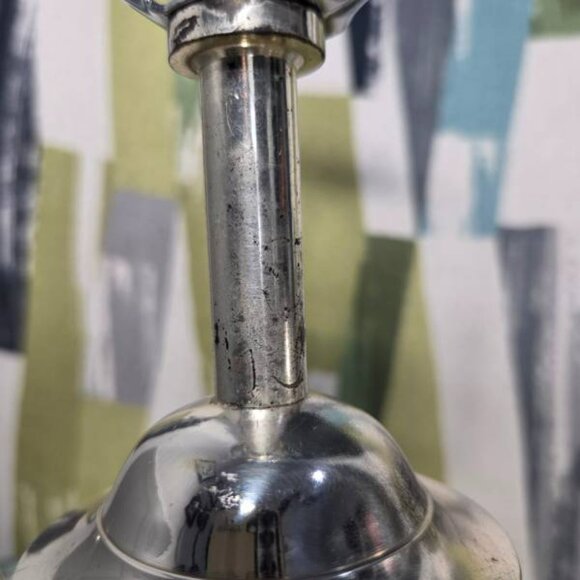 Vtg Rococo Style Silver Plated Metal Tea Pot Table Lamp Light With Ornate Shade - Picture 9 of 15